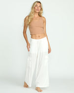 Beach Babe Cargo Elastic Waist Pants - Salt Crystal - 1