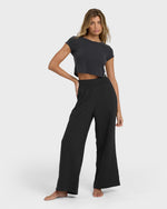 New-Waves-Gauze-Elastic-Waist-Pants-Black-Sands-1