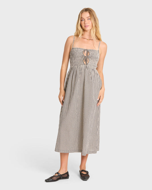 BEACH-CHECK-MIDI-DRS-WHITE/BLACK-1