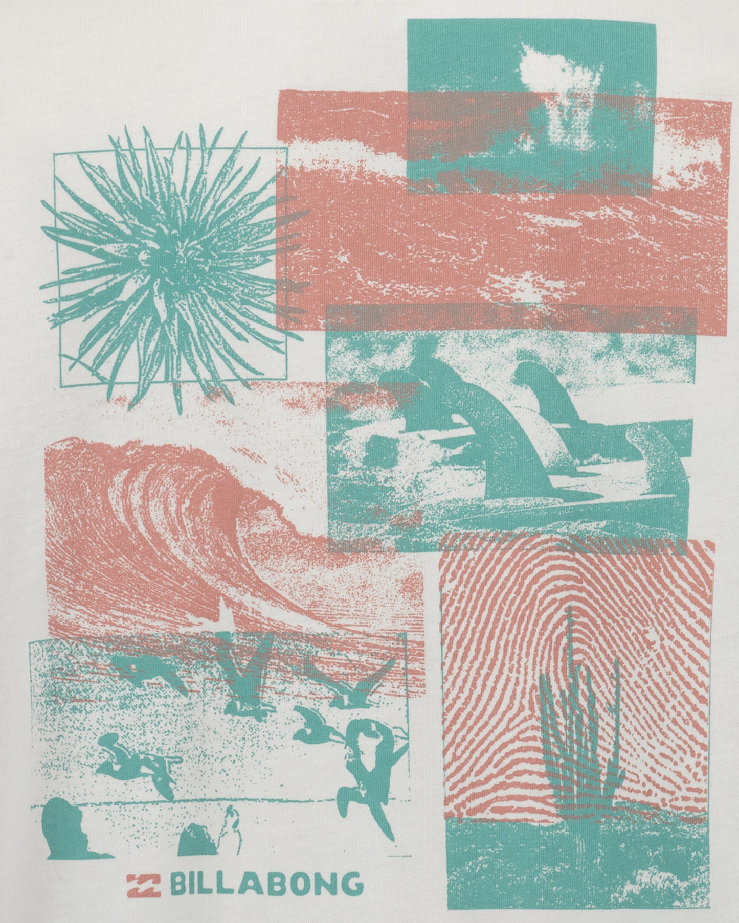 Collage of beach-themed graphics with Billabong logo