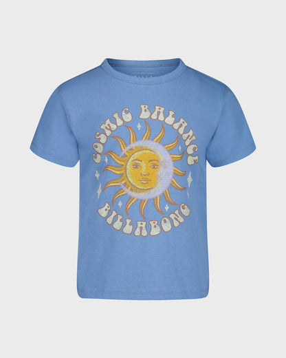 Blue t-shirt with a sun graphic and 'Billabong' text on a white background