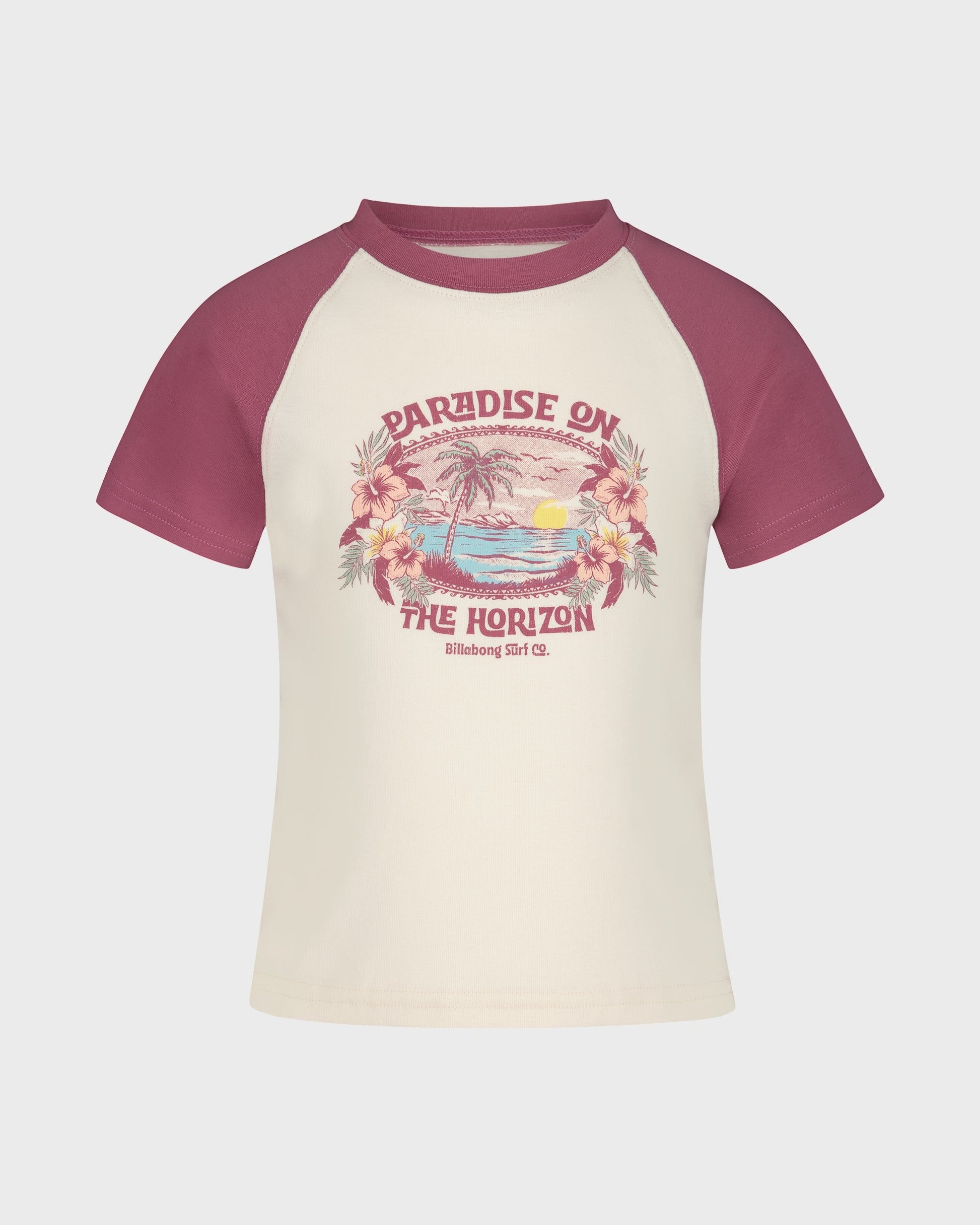T-shirt with 'Paradise on the Horizon' design on a white background