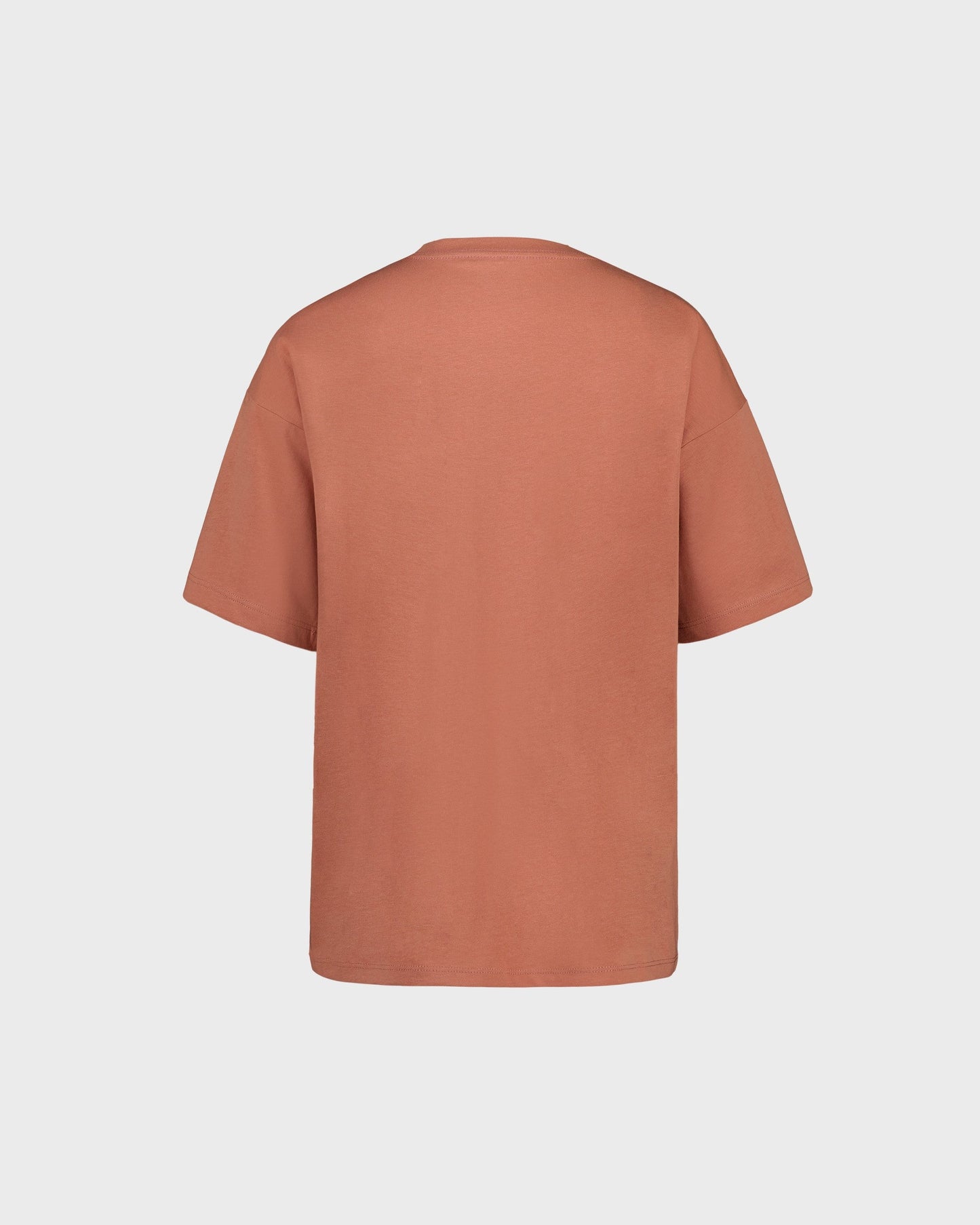 Brown t-shirt on a light gray background