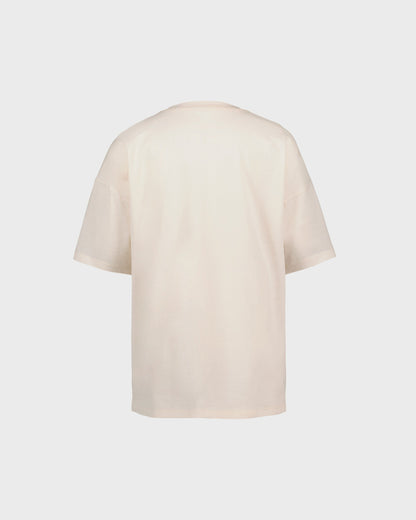 Beige t-shirt on a light gray background