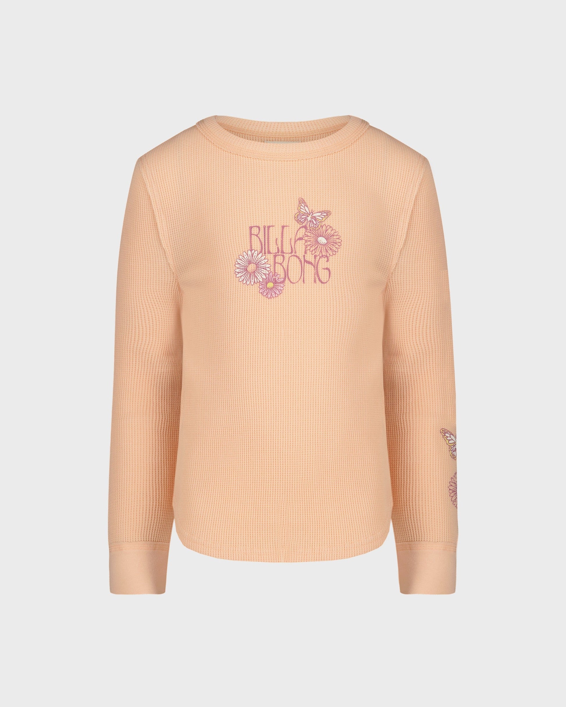 Beige sweater with floral embroidery on a light gray background