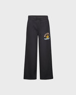 Black pants with a logo on a white background