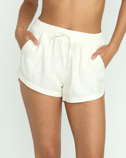 Road Trippin Elastic Waist Shorts - Salt Crystal - 7
