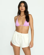 Road Trippin Elastic Waist Shorts - Salt Crystal - 1
